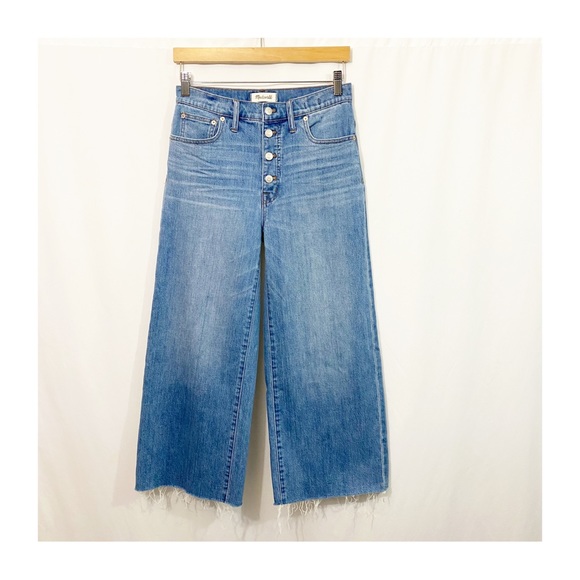 Madewell Denim - Madewell Wide Leg Crop High Waist Button Fly Edition Denim Jeans